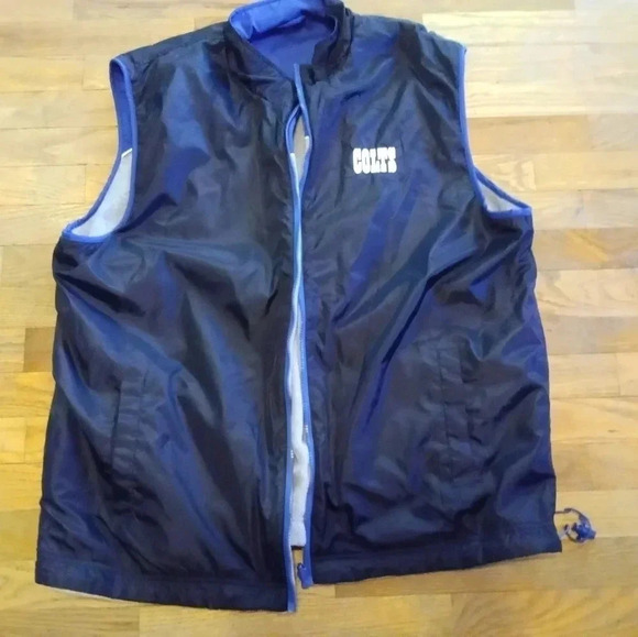 Indianapolis Colts NFL Men's Reversible Vest Size X-Large Pockets Blue Grey - Picture 5 of 5
